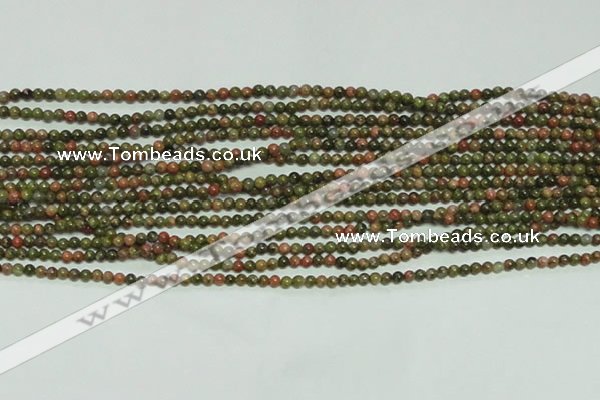 CTG134 15.5 inches 3mm round tiny unakite gemstone beads wholesale
