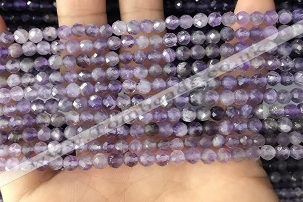 CTG1343 15.5 inches 4mm faceted round amethyst beads wholesale