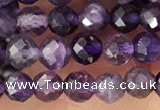 CTG1344 15.5 inches 4mm faceted round amethyst gemstone beads