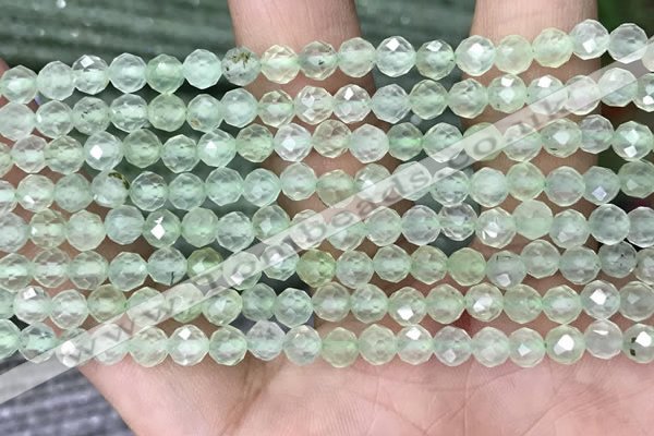 CTG1349 15.5 inches 5mm faceted round prehnite beads wholesale