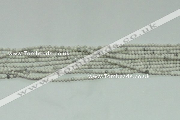 CTG135 15.5 inches 3mm round tiny white turquoise beads wholesale