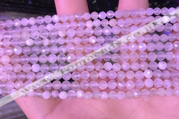 CTG1352 15.5 inches 4mm faceted round white moonstone beads