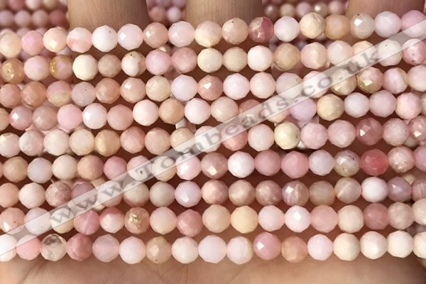 CTG1365 15.5 inches 5mm faceted round pink opal gemstone beads