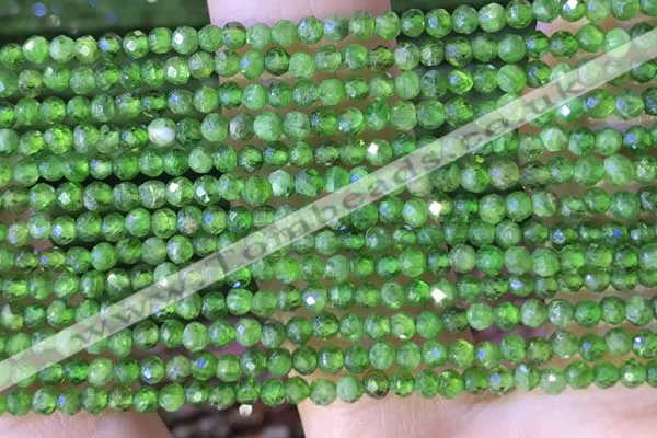 CTG1381 15.5 inches 2mm faceted round tiny diopside quartz beads