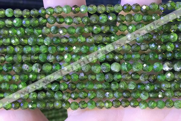 CTG1382 15.5 inches 3mm faceted round tiny diopside quartz beads