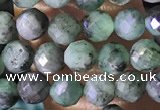 CTG1389 15.5 inches 4mm faceted round tiny emerald beads