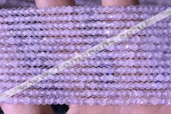 CTG1395 15.5 inches 2*3mm faceted rondelle tiny white moonstone beads