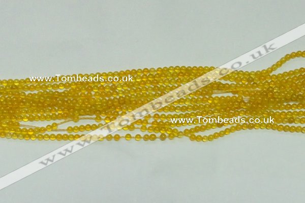 CTG141 15.5 inches 3mm round tiny yellow agate beads wholesale