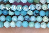 CTG1424 15.5 inches 2mm faceted round turquoise beads wholesale