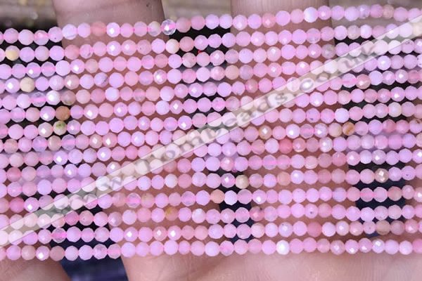 CTG1430 15.5 inches 2mm faceted round pink opal beads