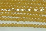 CTG148 15.5 inches 3mm round tiny yellow jade beads wholesale