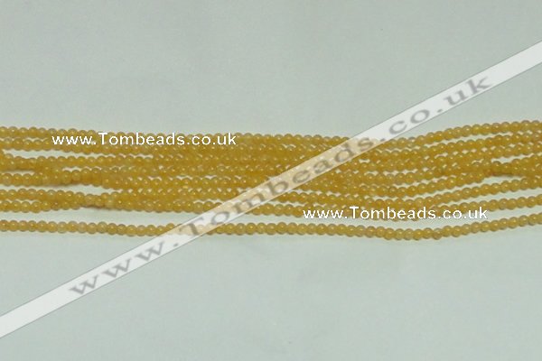 CTG148 15.5 inches 3mm round tiny yellow jade beads wholesale