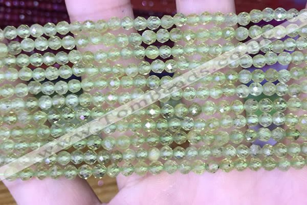 CTG1487 15.5 inches 3mm faceted round peridot gemstone beads