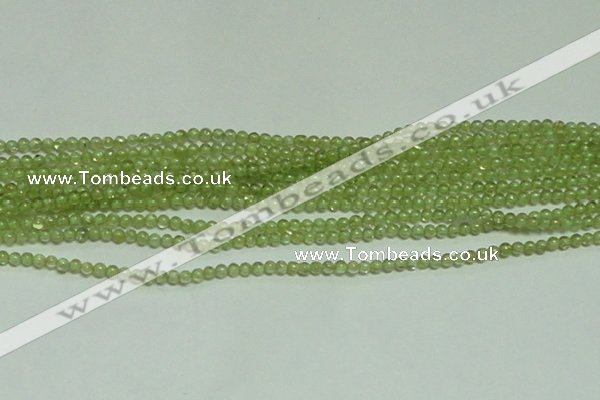 CTG149 15.5 inches 3mm round tiny peridot gemstone beads wholesale