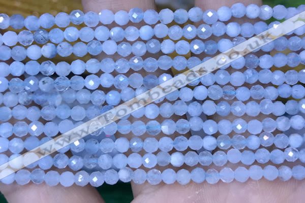 CTG1493 15.5 inches 3mm faceted round aquamarine beads wholesale