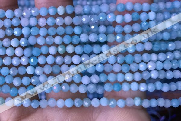 CTG1495 15.5 inches 3mm faceted round amazonite beads wholesale