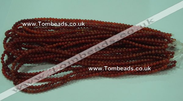 CTG15 15.5 inch 4mm round B grade tiny red agate beads wholesale