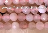 CTG1501 15.5 inches 3mm faceted round strawberry quartz beads