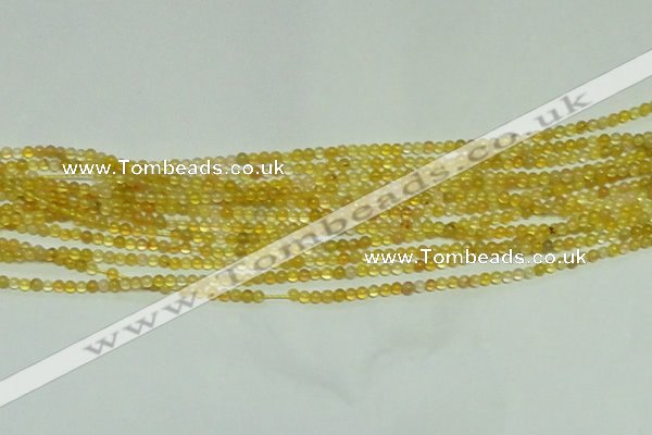 CTG151 15.5 inches 3mm round tiny yellow agate beads wholesale