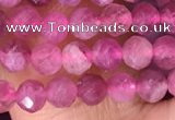 CTG1510 15.5 inches 3mm faceted round pink tourmaline beads