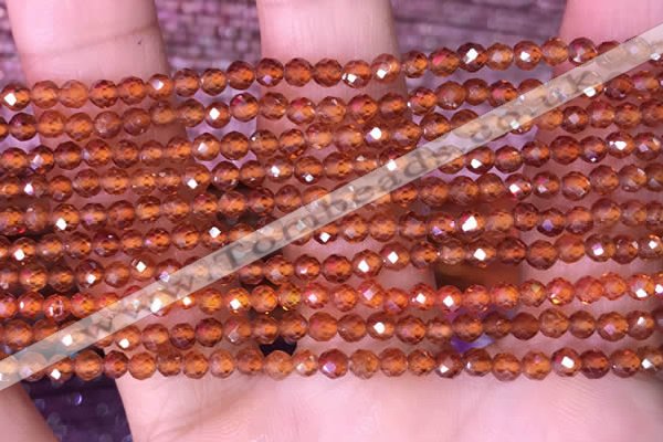 CTG1512 15.5 inches 3mm faceted round garnet beads wholesale