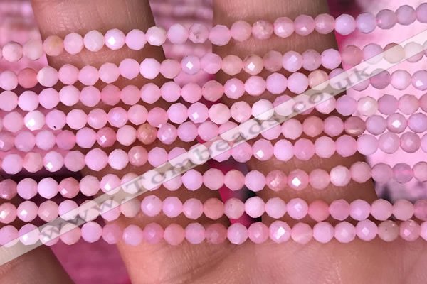 CTG1513 15.5 inches 3mm faceted round pink opal beads wholesale