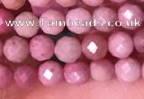 CTG1514 15.5 inches 3mm faceted round pink wooden jasper beads