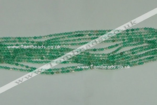 CTG152 15.5 inches 3mm round tiny green agate beads wholesale