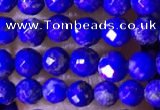 CTG1520 15.5 inches 3mm faceted round lapis lazuli beads