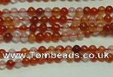 CTG153 15.5 inches 3mm round grade A tiny red agate beads wholesale