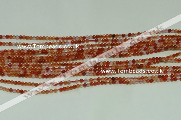 CTG153 15.5 inches 3mm round grade A tiny red agate beads wholesale