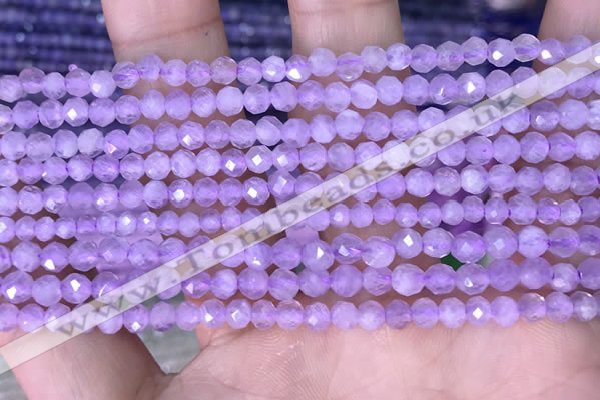 CTG1532 15.5 inches 4mm faceted round lavender amethyst beads