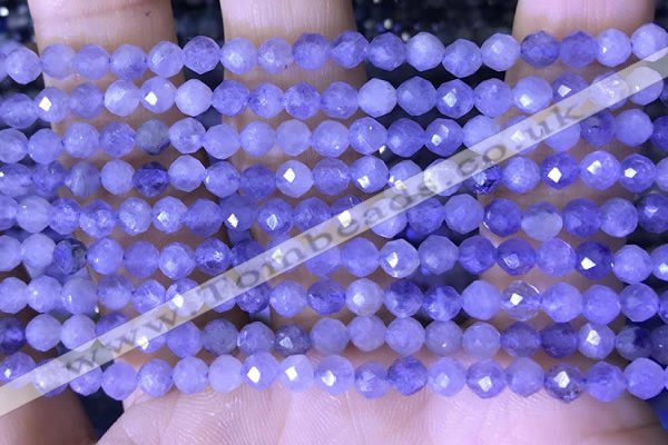 CTG1537 15.5 inches 4mm faceted round blue kyanite beads wholesale