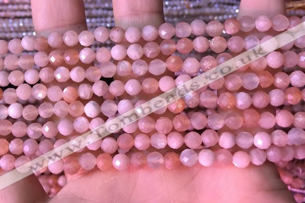 CTG1548 15.5 inches 4mm faceted round moonstone gemstone beads