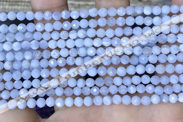 CTG1553 15.5 inches 4mm faceted round blue lace agate beads