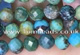 CTG1561 15.5 inches 4mm faceted round turquoise beads wholesale