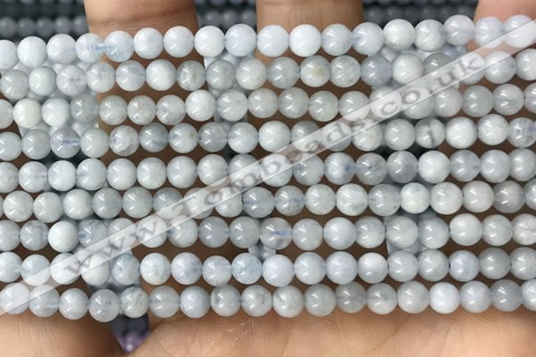 CTG1592 15.5 inches 4mm round aquamarine gemstone beads wholesale