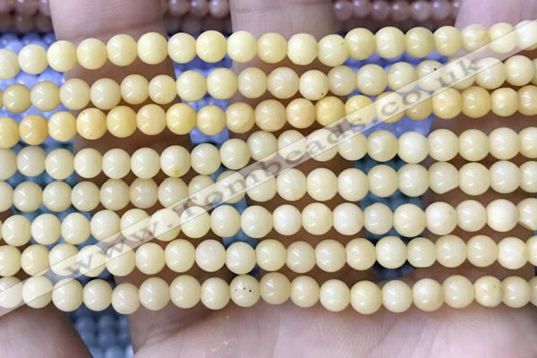 CTG1596 15.5 inches 4mm round yellow jade beads wholesale