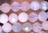 CTG1606 15.5 inches 4mm faceted round tiny morganite beads