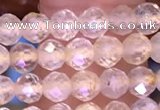 CTG1628 15.5 inches 4mm faceted round tiny golden rutilated quartz beads