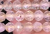 CTG1629 15.5 inches 5mm faceted round tiny golden rutilated quartz beads