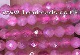 CTG1639 15.5 inches 2.5mm faceted round tiny pink tourmaline beads