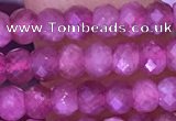 CTG1642 15.5 inches 3*4mm faceted rondelle tiny pink tourmaline beads