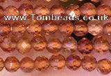 CTG1650 15.5 inches 3mm faceted round tiny orange garnet beads