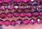 CTG1652 15.5 inches 3mm faceted round tiny red garnet beads