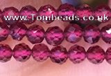 CTG1655 15.5 inches 3.5mm faceted round tiny red garnet beads