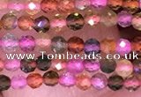 CTG1657 15.5 inches 2mm faceted round tiny tourmaline beads