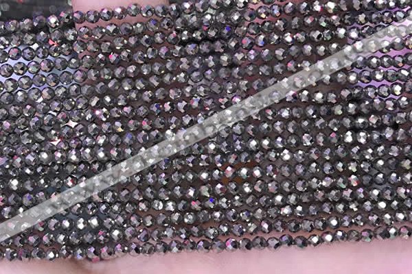 CTG1669 15.5 inches 2mm faceted round tiny pyrite beads