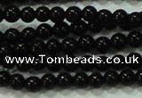 CTG17 15.5 inches 2mm round A grade tiny black agate beads