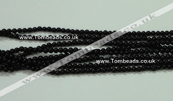 CTG17 15.5 inches 2mm round A grade tiny black agate beads